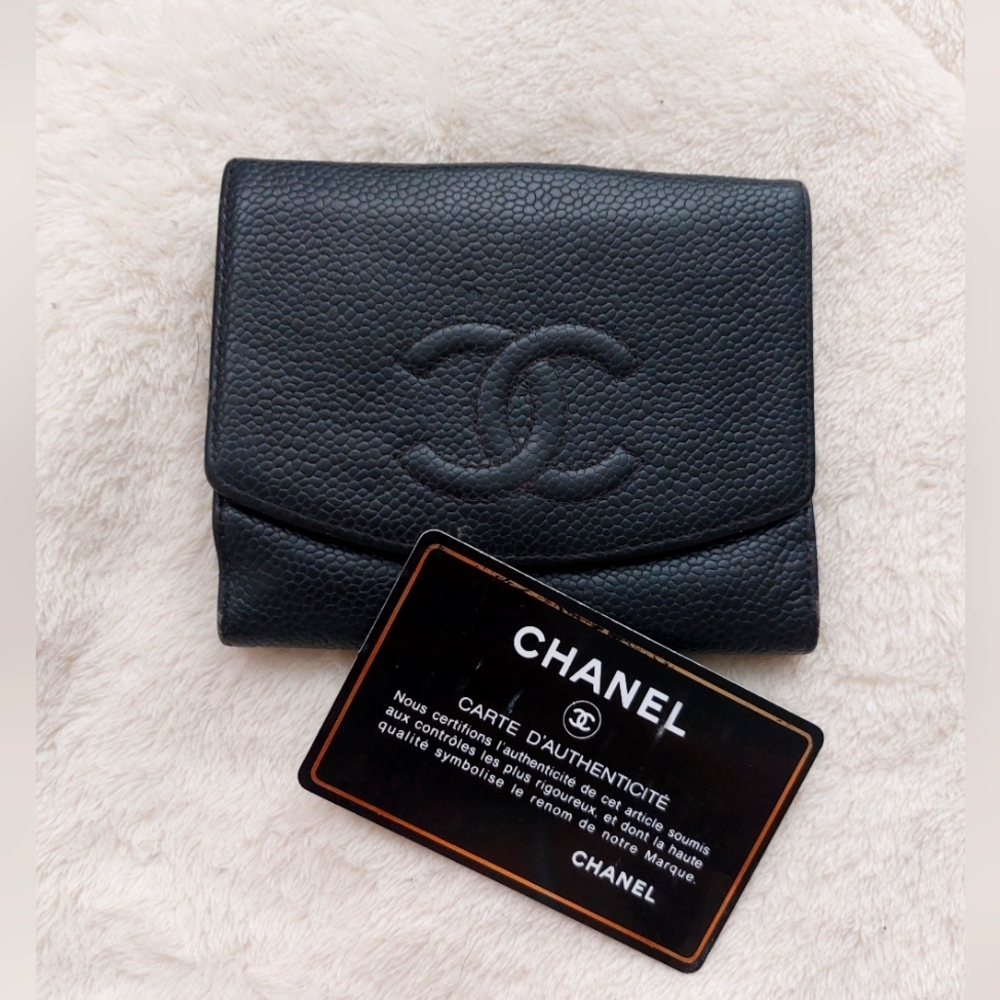 Authentic Chanel Caviar Compact Wallet